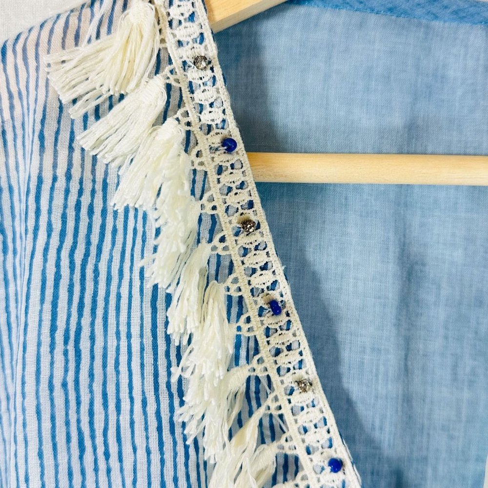 NWT:  Beaded Beach Tunic, cotton Lawn with Beading and Lace